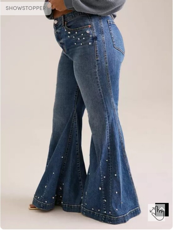 torrid Denim - Nwot Torrid 14 Festi Embellished Sky High Super Flare Jeans